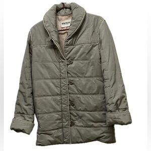 Vintage Irving Posluns 70s puffy quilted jacket, beige or taupe, S